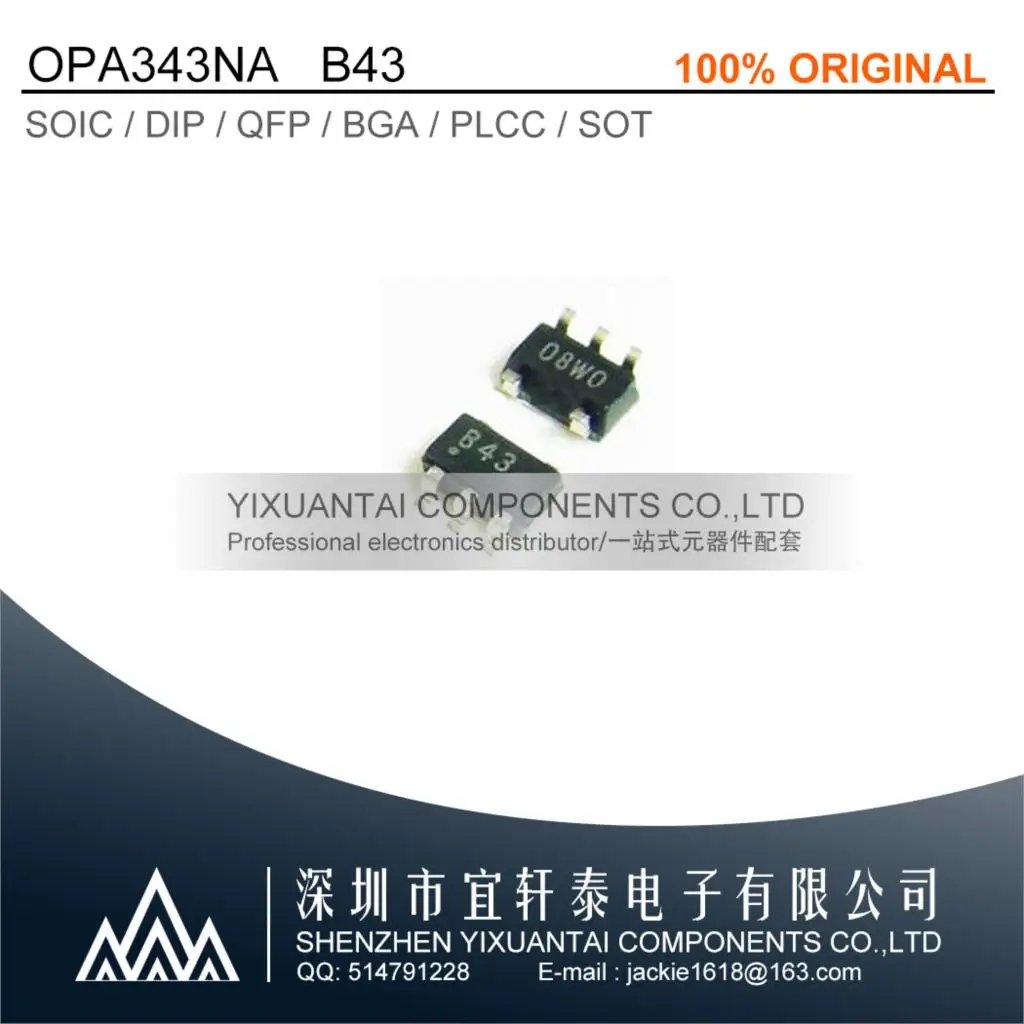 

10-100pcs/lot Free shipping OPA343NA OPA343N OPA343 IC OPAMP GP 1 CIRCUIT SOT23-5 New Original Marking:B43