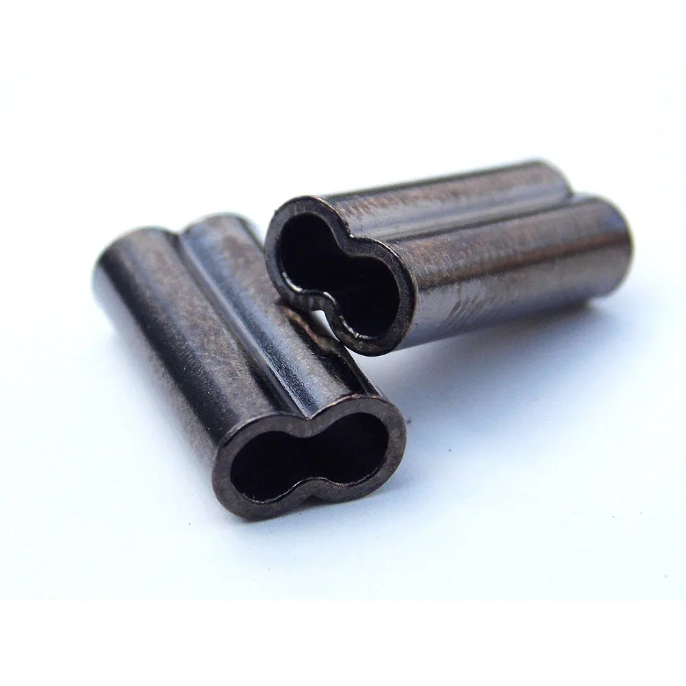 Fishing Double Oval Copper Tube 100Pcs/Lot 11 Size Fishing Wire Pipe Crimp Sleeves Connector