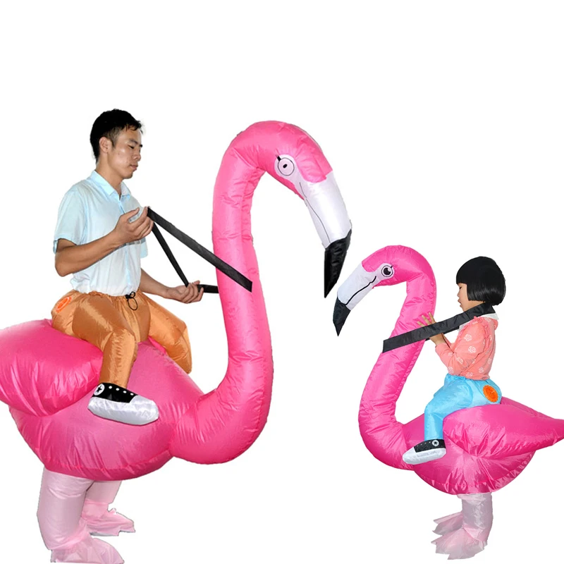 Flamingo Inflatable Costume Adult Kids Ride on Cosplay Suits Animal