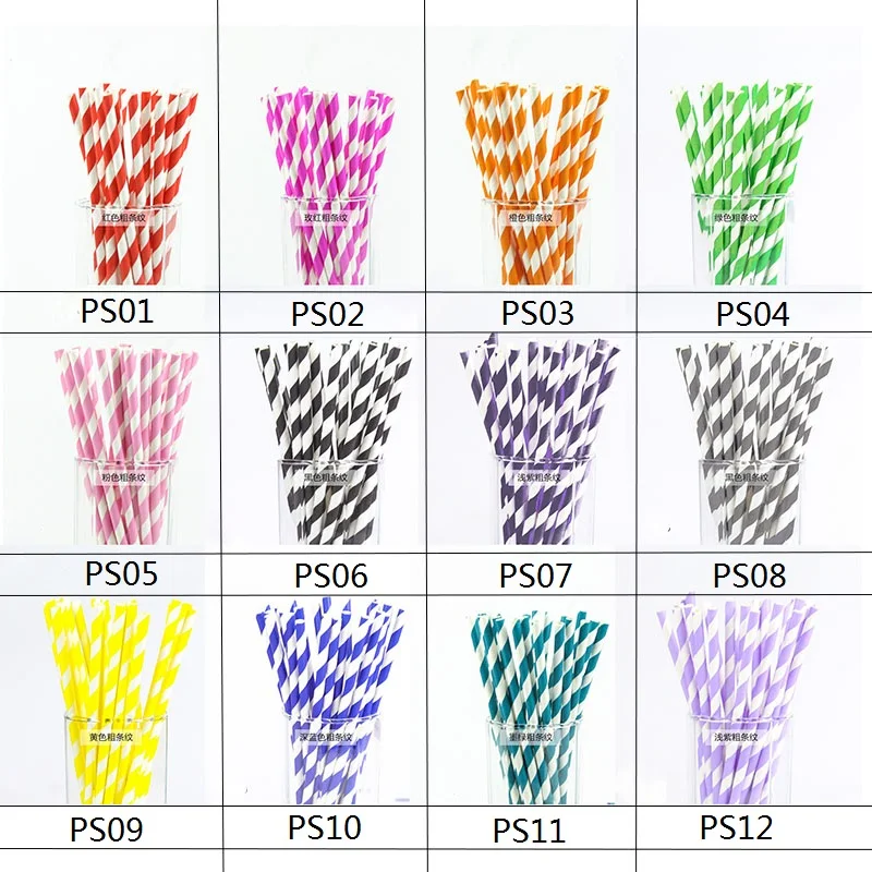 25 шт./лот, Разноцветные бумажные трубочки в полоску для дня рождения, свадьбы, декоративные, вечерние, экологические, шеврон, креативные питьевые соломинки
