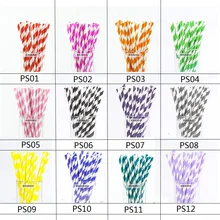 25 шт./лот, Разноцветные бумажные трубочки в полоску для дня рождения, свадьбы, декоративные, вечерние, экологические, шеврон, креативные питьевые соломинки
