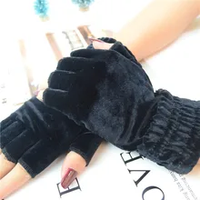 Женские модные милые бархатные рукавицы с сенсорным экраном, зимние женские плюшевые ветрозащитные теплые велосипедные перчатки B79
