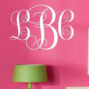 

Monogram Initials Vinyl Wall Decal Lettering Art Words Personalized Graphics,MONOGRAM Personalized Name Wall Decal Sticker,c2055