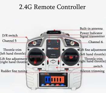 

1PC High Quality RC Boat/Aircraft 6 Channel Remote Controller with Receiver 2.4G Controllers MC6C Model DIY Spare Parts