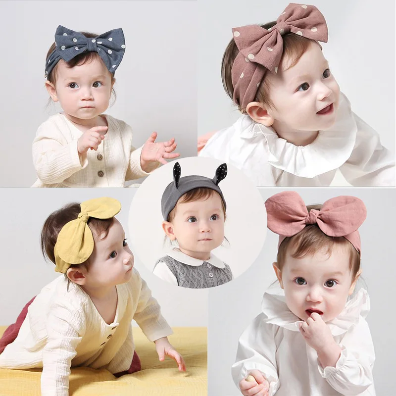 

Baby Girls Bow knot Head wear Cute Bow knot Cloth Baby Head Brands Baby Hair Ornaments Princess Hairband 0 -2 years old