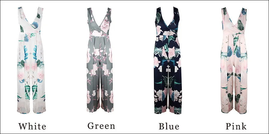 Gladiolus Hot Summer Jumpsuit Women 2019 V Neck Floral Print Split Long Pants Beach Sexy Jumpsuits 2019 Rompers Womens Jumpsuit (54)
