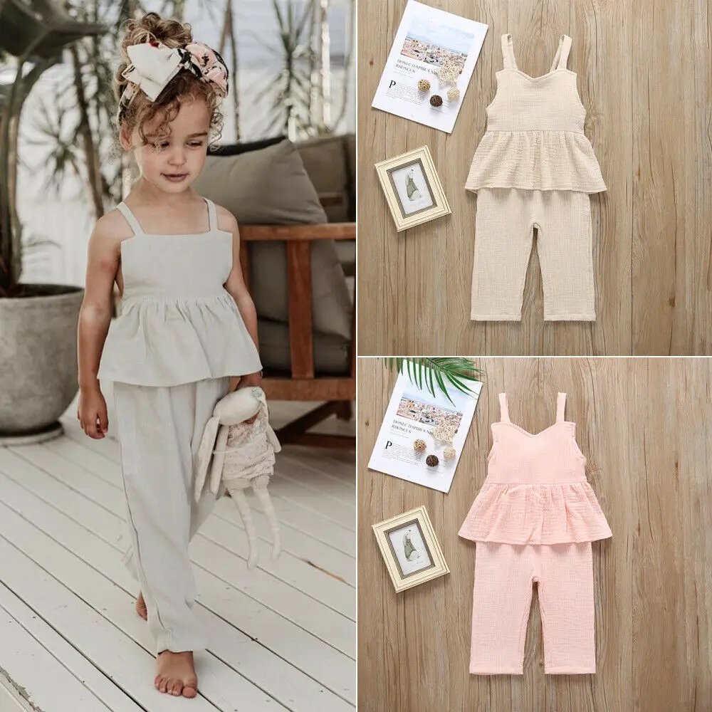 Toddler Kids Baby Girl Summer Clothes Ruffle Romper Jumpsuit Outfit Sunsuit