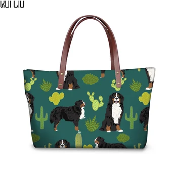 

Customized Women Handbags Set Bernese Mountain Dog Printing Shopping Crossbody Bags 3D Drawstring Bags Purse Travel Beach Pouch