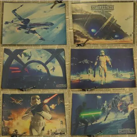 

Star Wars Battlefront Jedi Knight Game Movie Poster Home Furnishing decoration Kraft Poster Drawing core Wall stickers part 2