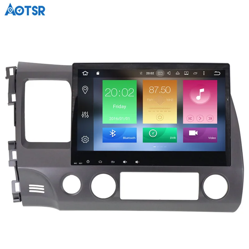 Perfect Aotsr Android 8.1 GPS navigation Car DVD Player For Honda Civic 2007-2011 multimedia 2 din radio recorder 4GB+32GB 2GB+16GB 9