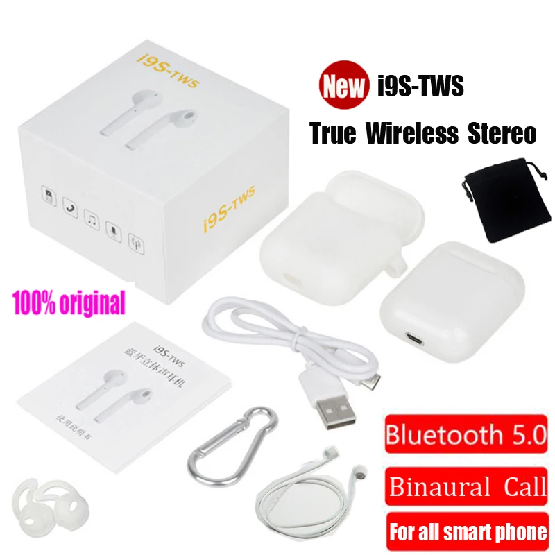 

New I9S TWS Mini Wireless Earphones Bluetooth 5.0 Earbuds in-ear Air pods Headset for iPhone Android i7S i10 Max PK i12 i13 i14