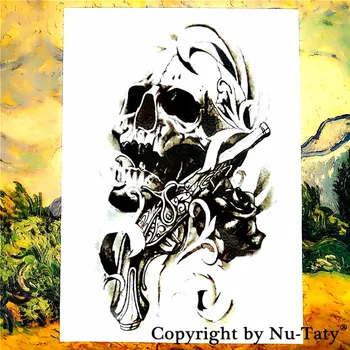 

SHNAPIGN General skeleton Temporary Tattoo Body Art Flash Tattoo Sticker 21*15cm Waterproof Fake Tattoo Henna Painless Sticker