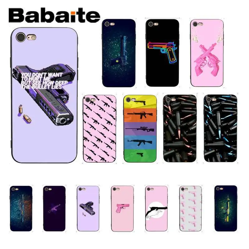 

Babaite shooting so cool gun Soft Silicone TPU Phone Cover for iPhone 8 7 6 6S 6Plus X XS MAX 5 5S SE XR 10 Cases