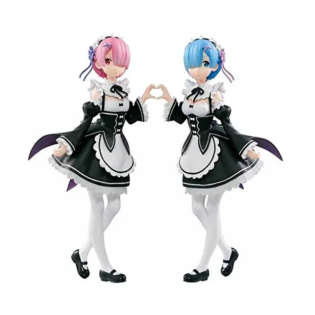 

2pcs/set Re Zero kara Hajimeru Isekai Seikatsu ram rem action figure PVC toys collection doll anime cartoon model
