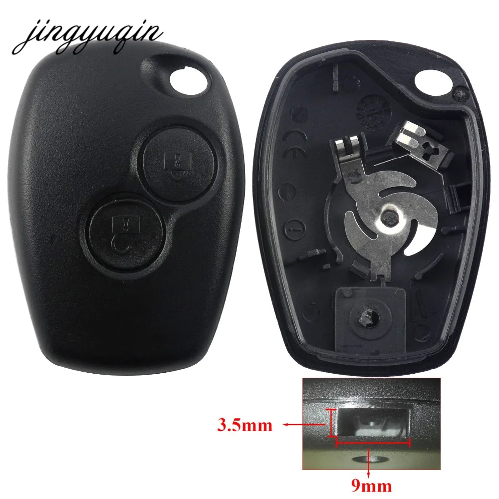 Jingyuqin-carcasa de 2 botones para llave de coche, funda de mando a distancia para Renault Dacia Modus Clio 3 Twingo Kangoo 2
