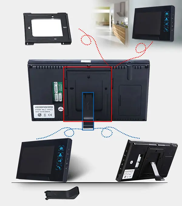 Проводной видеодомофон с кнопкой доступа и картой 1 rfid клавиатура паролем