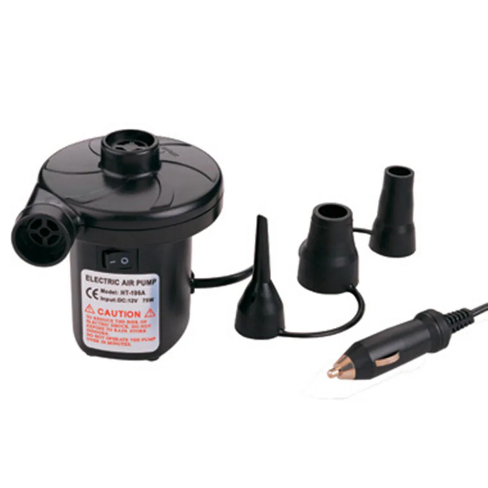 HT 196A Cigarette Lighter DC12V Electric Balloon Inflator Pump with 3