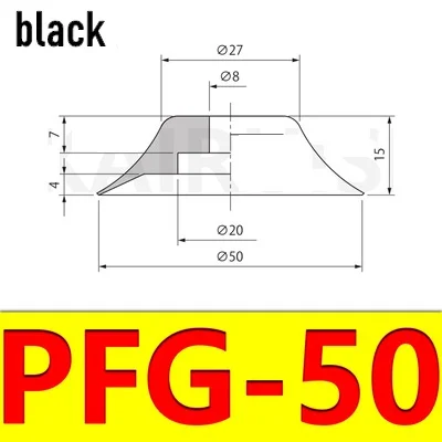 CONVUM PFG серии МАНИПУЛЯТОР вакуумных присосках промашленные пневматические детали сильный силикагель насадка PFG-25 PFG-30 PA-30 PA-50 - Цвет: PFG-50 black