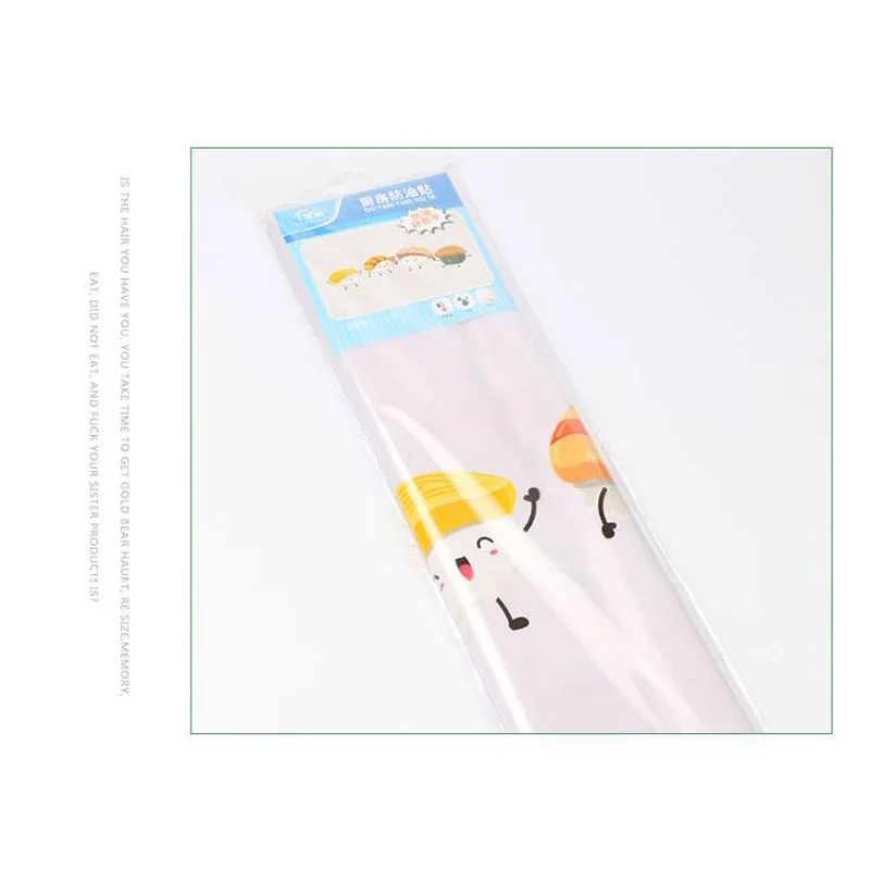 Cartoon Anti-oil pollution kitchen PET Wall Stickers Cabinet Stove kitchen decoration Mural Transparent self-adhesive stickers