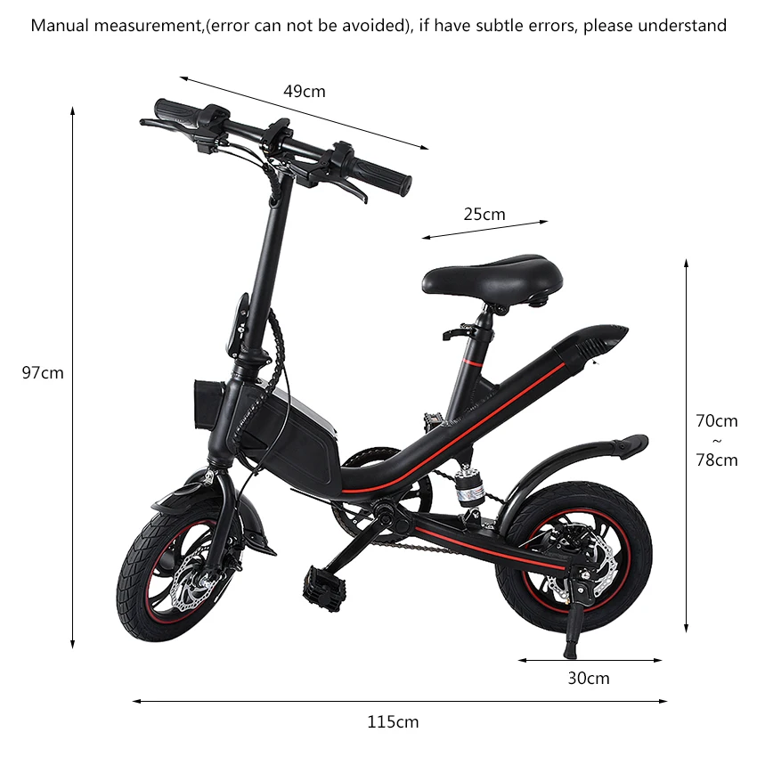  Mini Electric Bicycle 12 inch Wheel Foldable Electric Scooter Bike Instead Of Walking For Men Women
