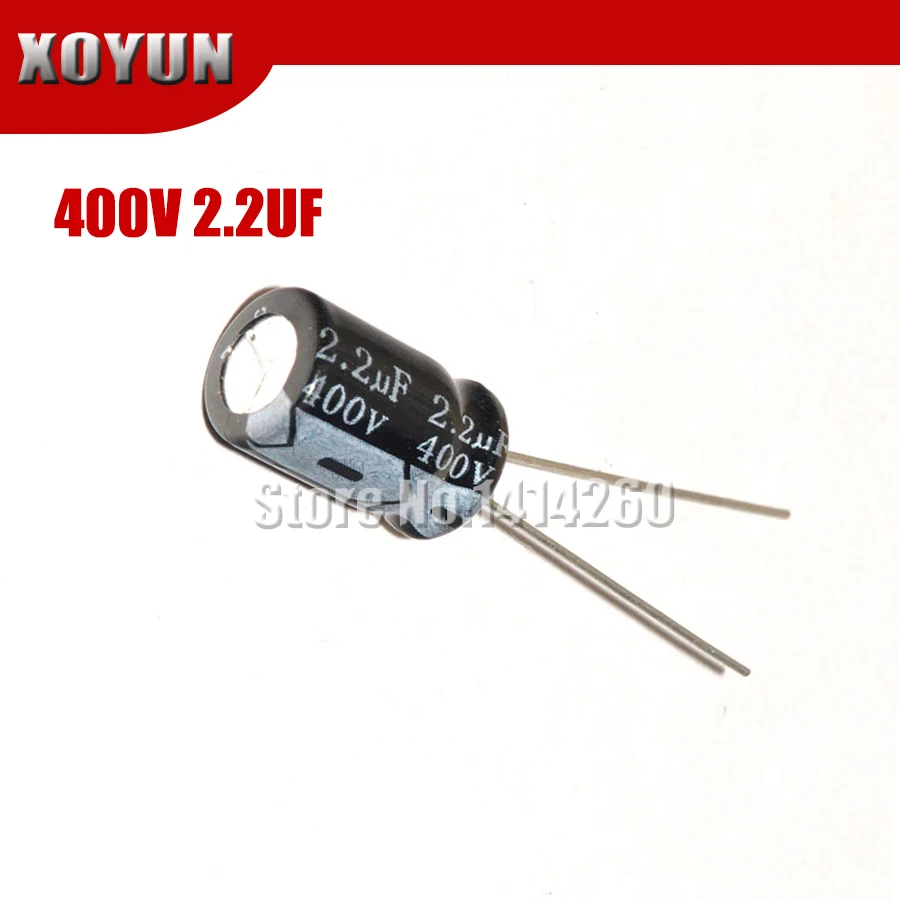 

20PCS Higt quality 400V2.2UF 8*12mm 2.2UF 400V 8*12 Electrolytic capacitor