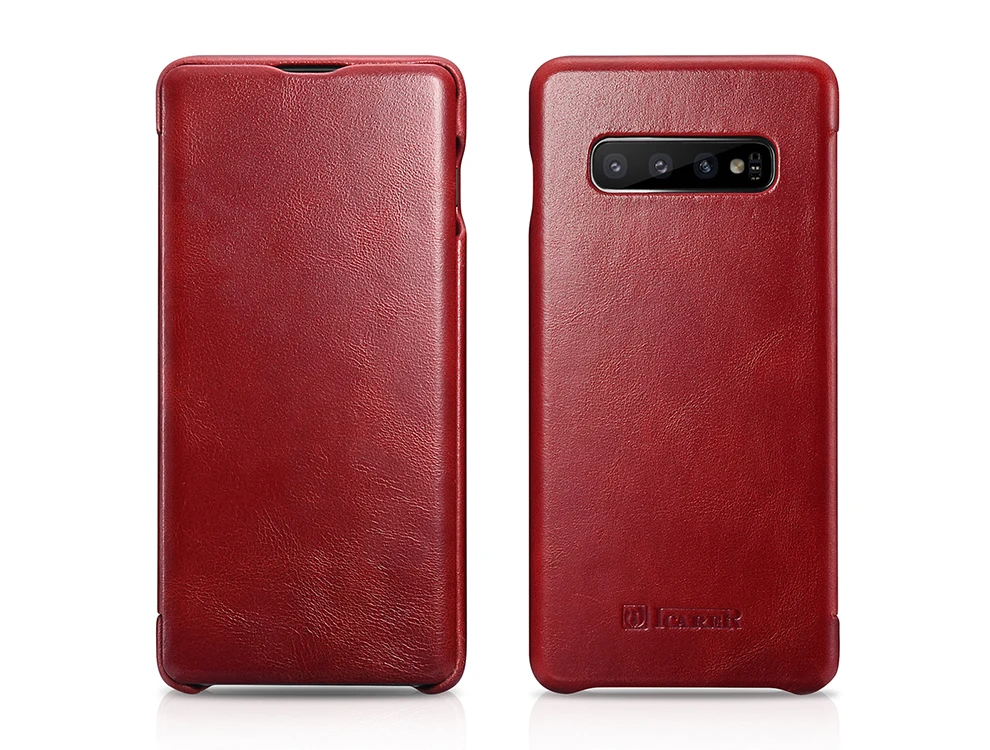 ICARER из натуральной кожи чехол для samsung Galaxy S10 плюс класса люкс с округленными изогнутыми краями флип-чехол на телефон для samsung Galaxy S10 чехлы