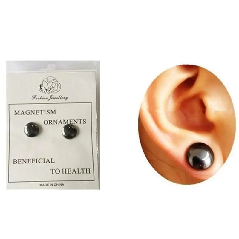 

Healthy Stimulating Acupoints Earrings Jewelry Magnets Slimming Patch Lose Weight Magnetic Black Women Earrings
