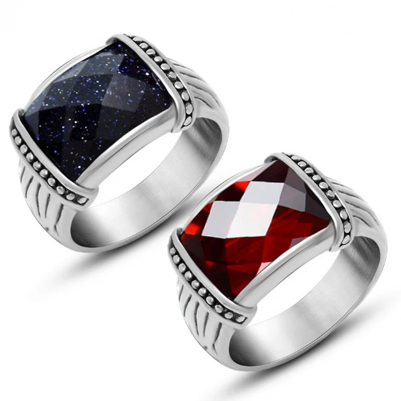 

2018 New Style Fashion Stainless Steel Couples Engagement & Wedding Ring Size 7-12#136