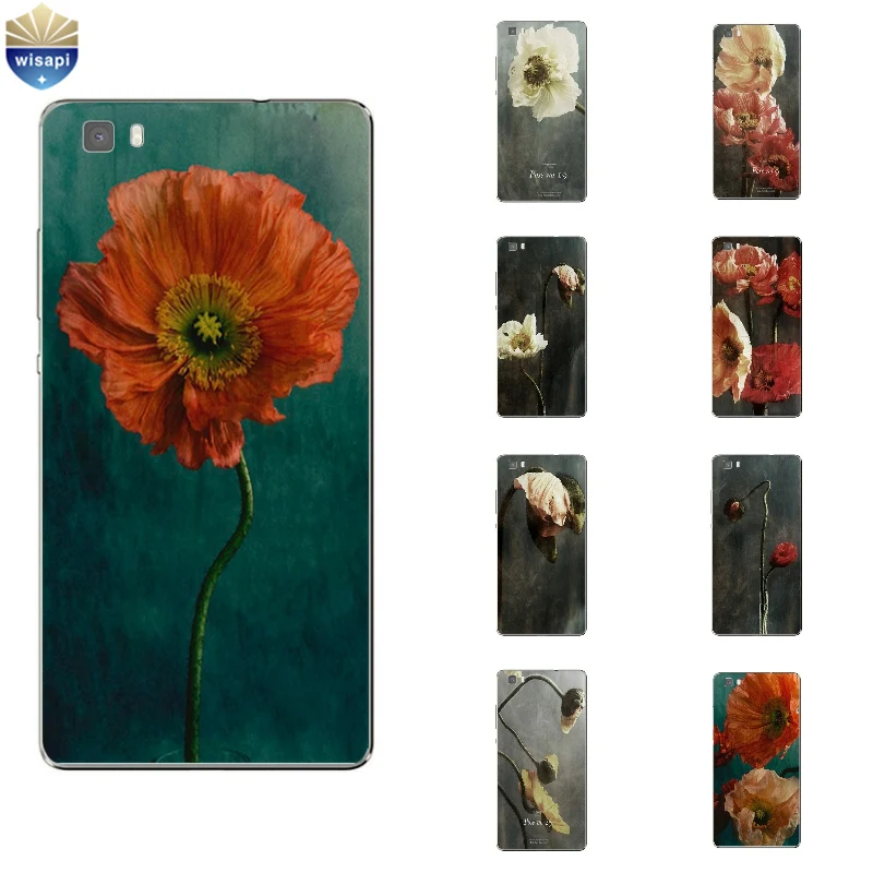 Untuk Huawei P8/P8 P9 Lite Plus G9 Shell Kehormatan 5C 7 7I Kembali Cover Mate 7 8 Ponsel Bunga Berwarna-warni Desain