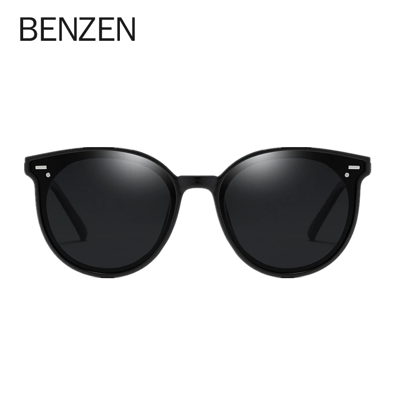 BENZEN поляризационные солнцезащитные очки Женские винтажные Круглые Солнцезащитные очки для женщин TR корейский стиль дамы Оттенки UV 400