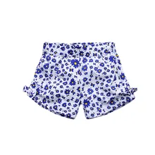 Little Maven/Новые летние брендовые Детские милые синие качественные хлопковые трикотажные шорты с бантиками для девочек; повседневные шорты с эластичной резинкой на талии