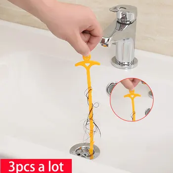 

3pcs/vanzlife kitchen drain sewer cleaning hook for household sink drain toilet clear blockades cleaning hooks