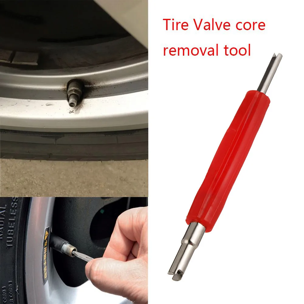 

Practical Car Motorcycle Tire Metal Valve Stem Core Remover 2 Way Insertion Handle Portable Repair Tool