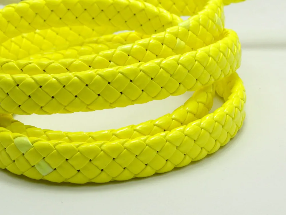 16.4 Feets Neon Yellow Flat Braided Bolo Synthetic Leather Cord 10X4mm | Украшения и аксессуары