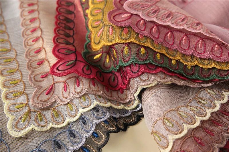 Вышивка 2019 новый стиль дизайнерские Брендовые женские Шарф Весенний Летний Шелковый шарфы солнцезащитный крем пляжное палантины женские