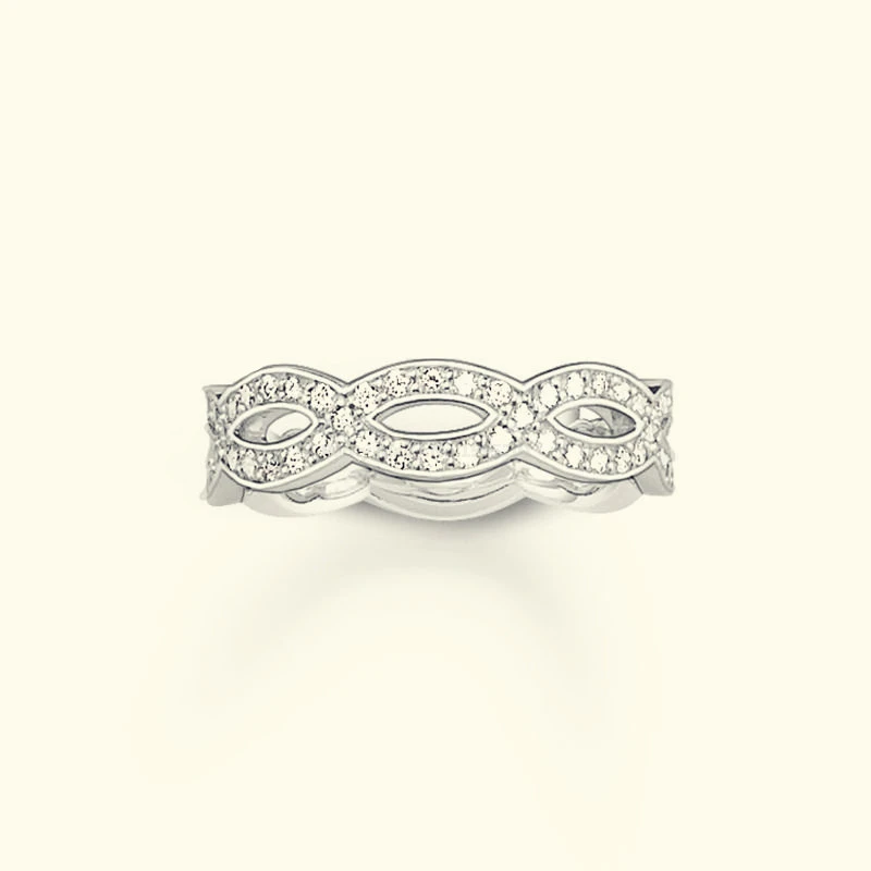 Hot sale silver-plated Rings waves silver size 8 wedding ring women Glam and soul style Ring fashion Jewelry