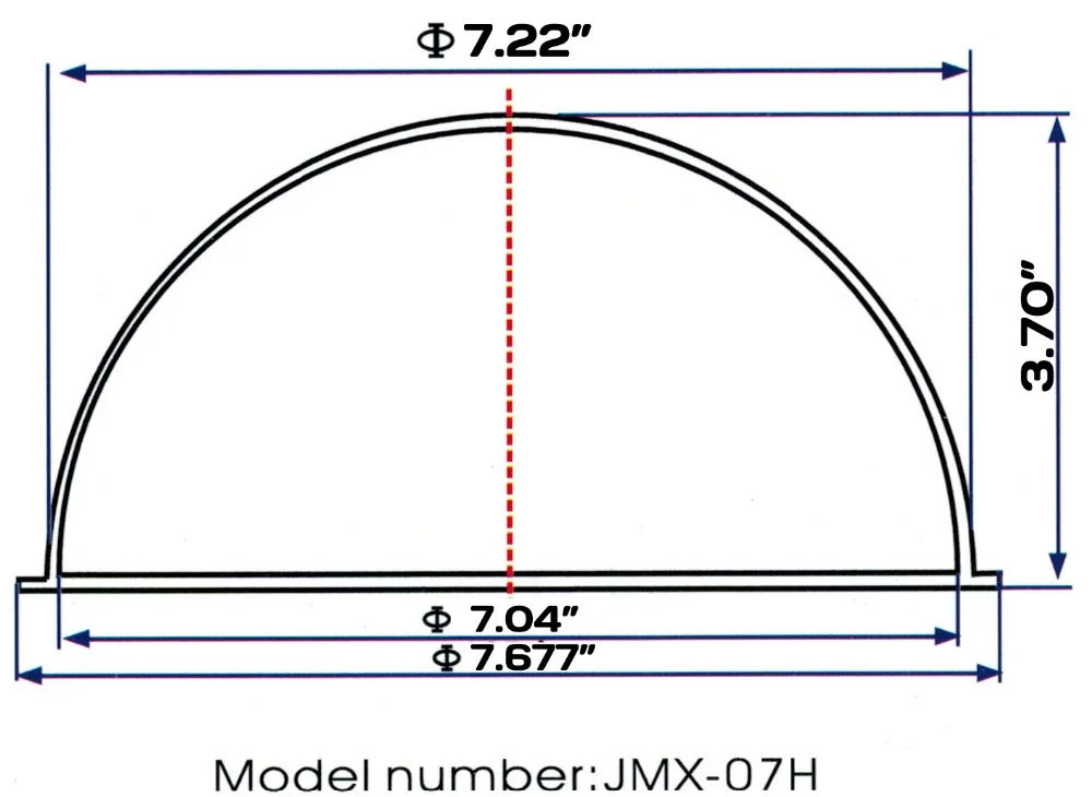 JMX 7 INCH Acrylic Indoor / Outdoor Replacement CCTV Clear Camera Dome Housing