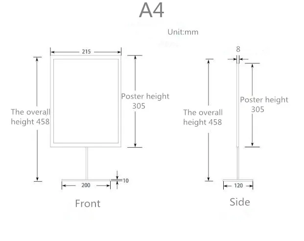 2 шт Высокое качество двухсторонний плакат стенд A3& A4 металлический стол для Кафе знак рекламный стол Дисплей Стенд стойка