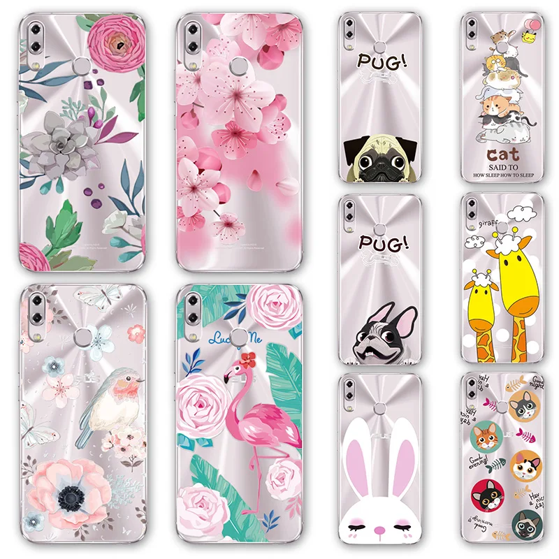 

For Asus ZenFone 5z ZS620KL/Zenfone 5 2018 ZE620KL Phone Case Floral Cartoon Peach Lace Silicone Mobile Back Cover ZE620KL 6.2"