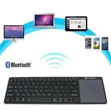 Zoweetek K12BT-1 Ultra ince kablosuz İbranice Bluetooth klavye dokunmatik ped ince hafif taşınabilir Android 3.0 Windows XP 7 8