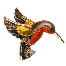 

Retro Vintage Women Enamel Brooch Steampunk Fly Bird Glaze 40*38mm Brooch Pins 2017