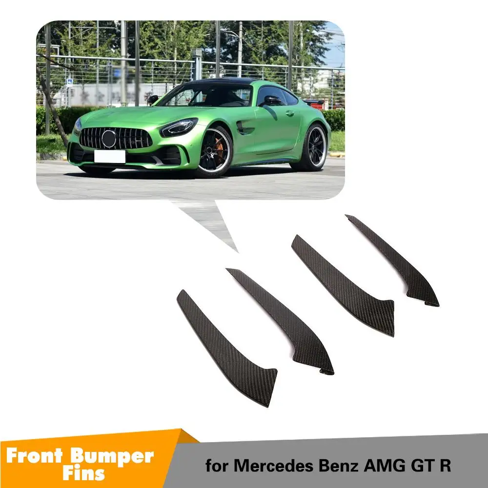 

front splitter Carbon Fiber Front Bumper Air Intake Grille Splitter Apron fins for Mercedes Benz AMG GT R coupe 2016-2018