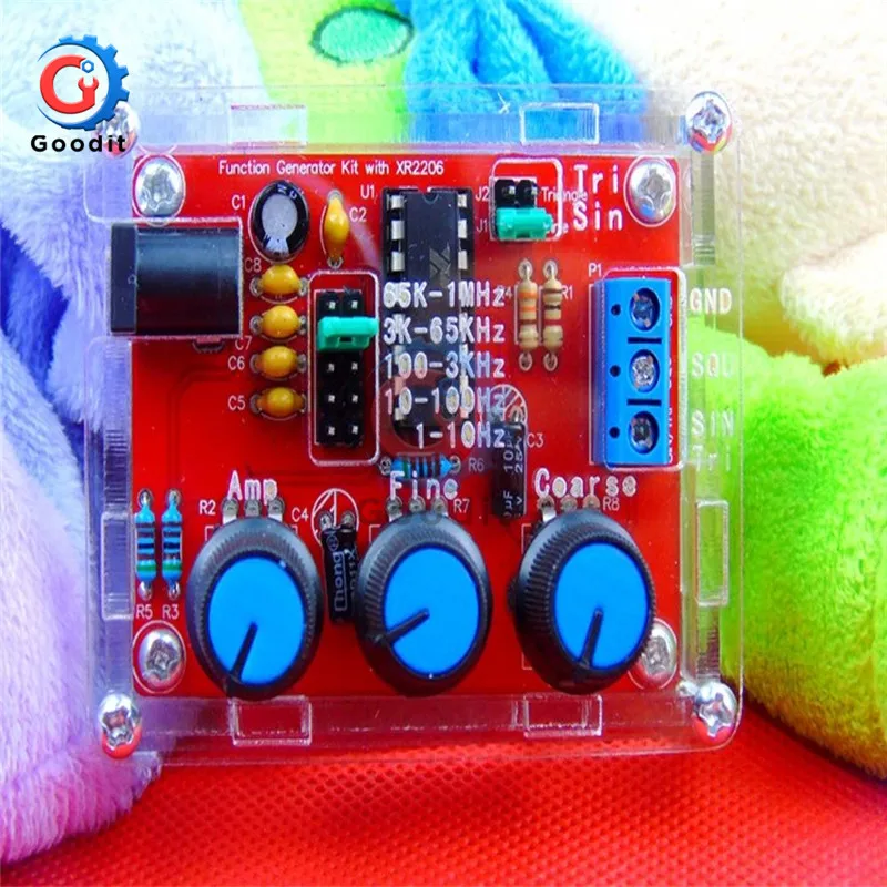 1 Гц МГц XR2206 функциональный генератор сигналов DIY Kit синус/треугольник/квадратный
