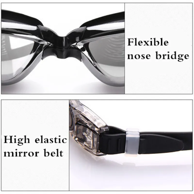 Gafas de natación Gafas de Buceo Gafas de Natacion Hombre niños Eyewear Con El Caso de Silicona Anti-Niebla UV HD Mujeres Hombres Natación Piscina