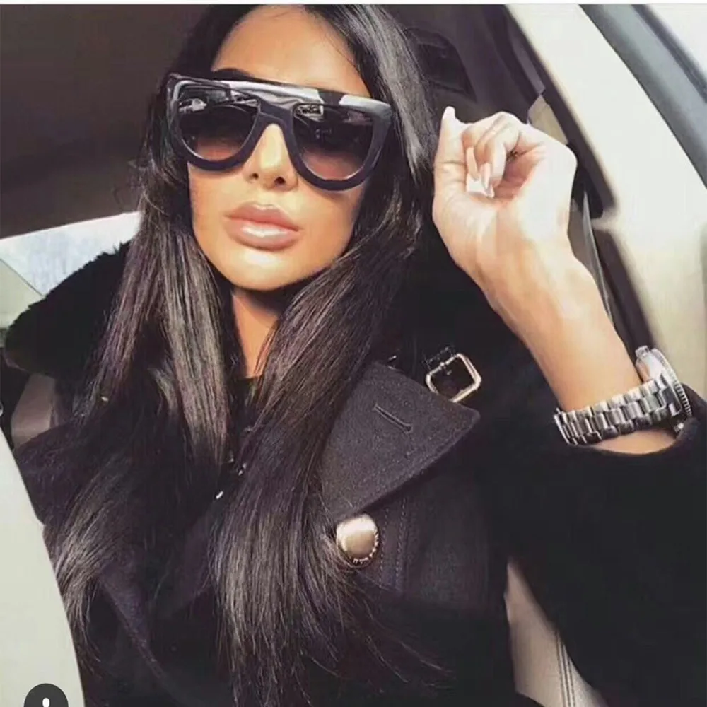 Ladies Oversized Sunglasses Women Vintage Big Frame Sun Glasses Female Goggles Vintage Sunglasses Black Hiking Eyewear
