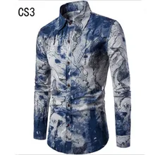 WIPU, Ретро стиль, цветочный принт, мужские повседневные рубашки, модные классические мужские рубашки, дышащие мужские рубашки с длинным рукавом, брендовая одежда