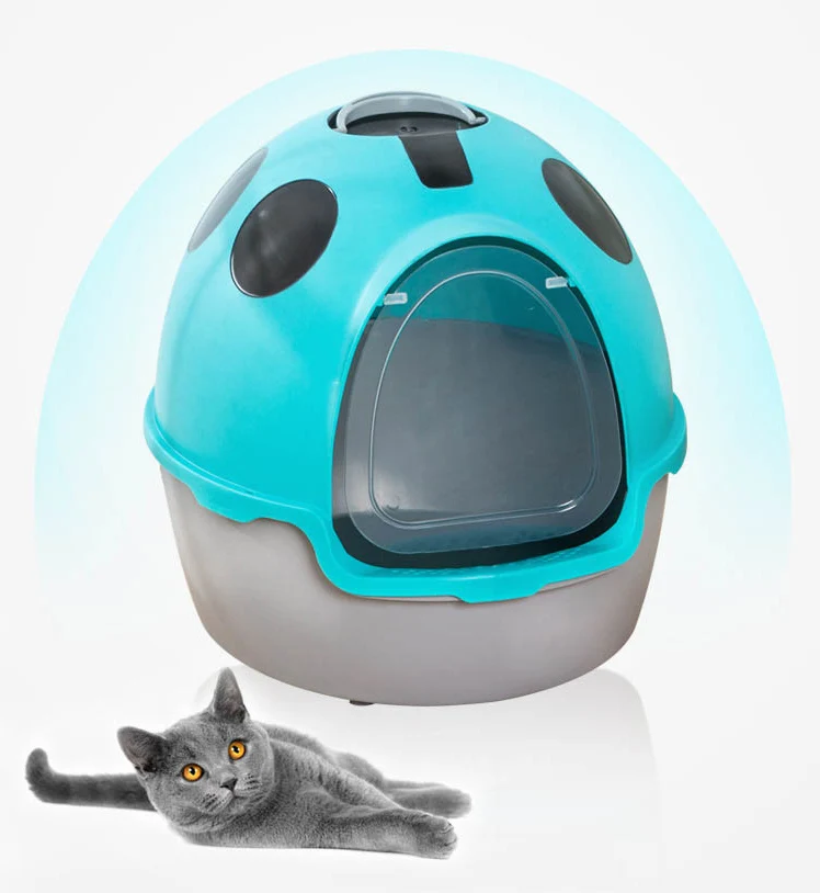 

QQQPET Indoor Cat Sandbox Kitten Litter Box Closed Tray Toilet 8 Colors Detachable Bedpan Small closed cat toilet