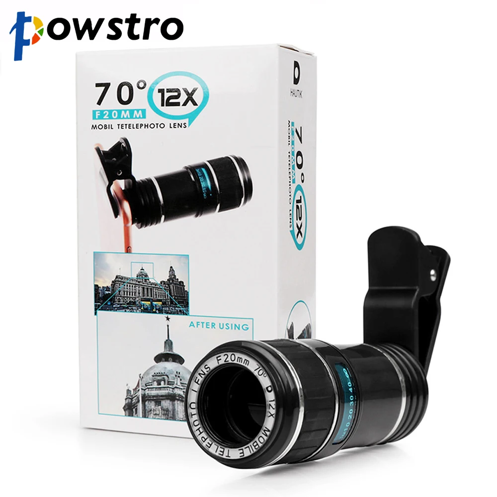 POWSTRO 12X Zoom Mobile Phone Lens Telescope Camera Lens