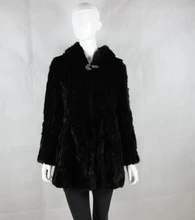 Real Piece mink fur coat with hood Women’s Genuine leather Fur coat Natural Mink Fur Jacket Outwear