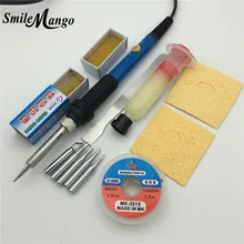 60 Вт 220 В ЕС/США Электрический Регулируемый температурный сварочный паяльник ремонтный инструмент с+ 10cc NC-559-ASM